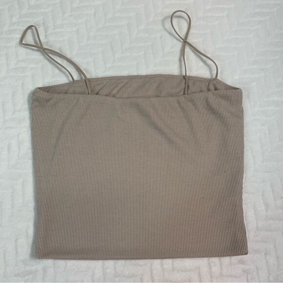 LOVE TREE Cropped Tank Top Tan Size Small - Picture 2 of 6
